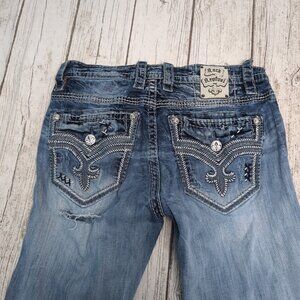 Rock Revival Mikael Straight Distressed Y2K Mens Jeans Size 34